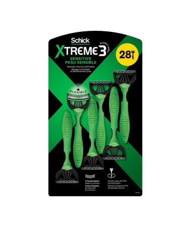 Schick Xtreme 3 Sensitive Skin Original Disposable Razors for Men 28 Count