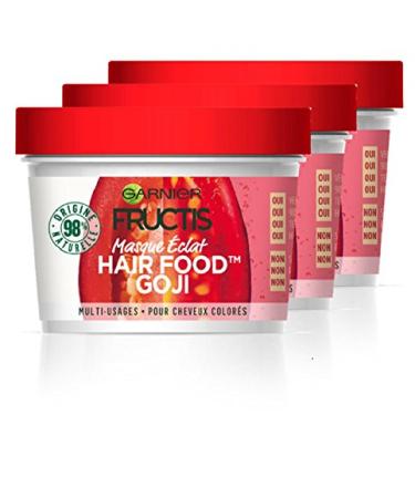 Garnier Fructis Hair Food Goji Nourishing Mask 390 ml - Pack of 3
