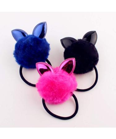 Minkissy Pompom Hair Ties - Cute Rabbit Ears Ponytail Holders | Multicolor Elastic for Women & Girls (8pcs) - Shop Internationally! - Buy Online on GoSupps.com