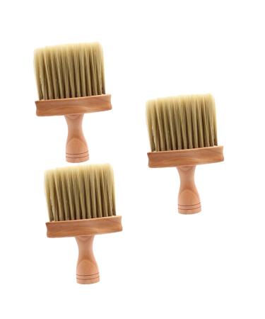 3 Piece Hair Cutting Set Hairdressing Duster Hair Cleaning Brush Haircutting Set Actual Broken Hair Removal Tool Sharpening Dust Cloth Suite Wood