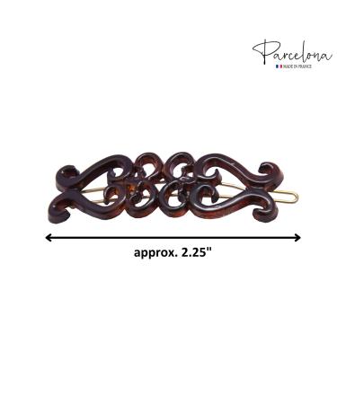 Parcelona French Little Hearts Shell Black Small Celluloid Acetate Side Slide Barrette Snap on Hair Clips (4 Pack) - Buy Online on GoSupps.com