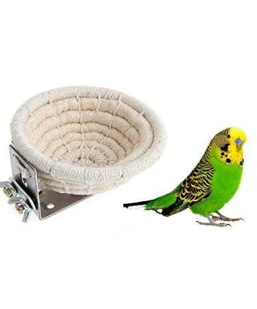 HAPPINESS APPLY HERE Rope Bird Breeding Nest Bed for Budgie Parakeet Cockatiel Parakeet Conure Canary Finch Lovebird and Small Parrot Cage Hatching Nesting Box