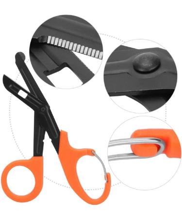 InsGB Medical Scissors - 5.5 Black & Orange Emergency Room Scissors for Nurses | Perfect for Home Surgery - Buy Online on GoSupps.com