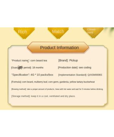 Zercumm Corn Silk Tea Maize Germ Health-Enhancing Herbal Tea Herbal Tea Bagged Tea 4G * 10/Box - Buy Online on GoSupps.com