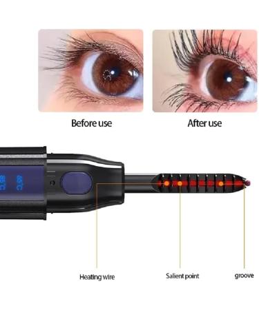 Heated Eyelash Curler USB Rechargeable Eyelash Curler 2 Gear Temperature Control with LED Display Mini Lash Curler for Women Girls Quick Heating Curling (Black) - Buy Online on GoSupps.com