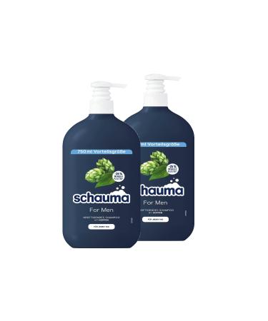 Schauma Schauma Schwarzkopf Men's Shampoo with Hops Vegan Formula Recycled Plastic Pack of 2