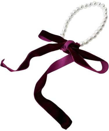 VSILAY Elegant Dark Green Velvet Loop Choker Necklace for Women | Imitation Pearls Collarbone Chain | Y2K Wedding Jewelry & Gift - Buy Online on GoSupps.com