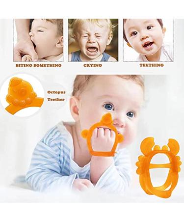 Baby Teething Toys for 0-12 Months | Chew Toy & Pacifier Combo | Car Seat & Breastfeeding Essential | 2 Pack Baby Shower Gift - Buy Online on GoSupps.com