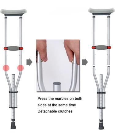 LINYUES Folding Portable Crutches for Adult Spring Underarm Crutches for Sports Injuries and Travel Aluminum Adjustable Medical Crutches (Size : 2 Pack) Double The Comfort - Buy Online on GoSupps.com