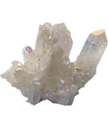 200-300g Natural White Angel Aura Crystal Cluster Electroplating Titanium Coating Quartz Cluster Stone Beautiful Crystal Home Goods - Buy Online on GoSupps.com