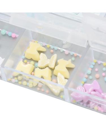 Nail Art Decals Lightweight Resin Nail Ornaments Attractive Easy To Install Multiple Colors with Storage Box for Daily Makeup - Buy Online on GoSupps.com