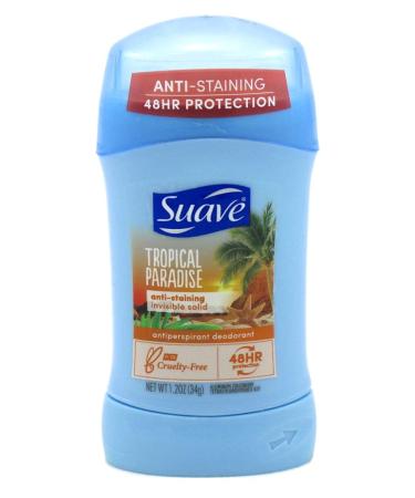 Suave Deodorant 48 Hour Tropical Paradise Invisible Solid 1.2 Ounce (Pack of 6)