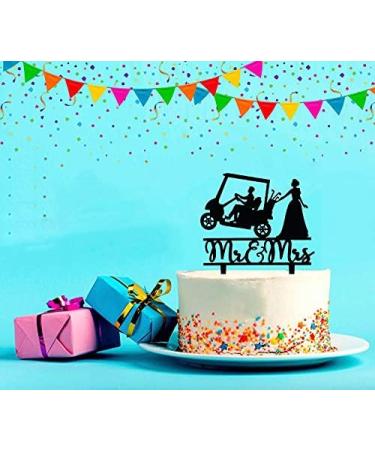 Mr and Mrs Wedding Cake Topper - Funny Golf Theme Wedding/Anniversary/Bridal Shower Cake Topper Funny Wedding Cake Topper (Golf Cart) - Buy Online on GoSupps.com