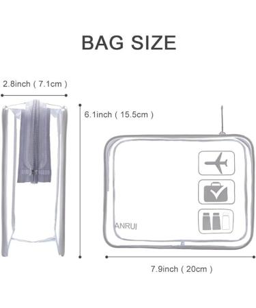 ANRUI TSA Approved Clear Toiletry Bag - Quart Sized Travel Pouch for Women - Airport Compliant Grey 3-1-1 Kit - Buy Online on GoSupps.com