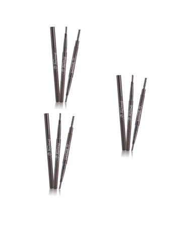 Balacoo 3pcs 2 1 Eyebrow Pencil Black Eyebrow Pencils Eyebrow Pencil Brush Written To Rotate Five Colors 1 count (Pack of 1) As Shownx3pcs
