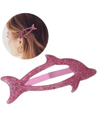hgnxa Girls Hair Clip with Glitter Women Kid Hairgrips Dolphin Headdress Barrettes Dolphin Shape Sweet 2000s Girls Hairpins Red - Buy Online on GoSupps.com