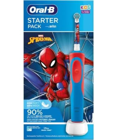 Oral-B Kids Spiderman Electric Toothbrush - 2 Brush Heads | StartPack for Children Aged 3+ - Buy Online on GoSupps.com