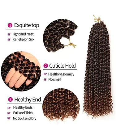Passion Twist Hair - 7 Packs 18-Inch Water Shaft Bohemian Crochet Extensions (T1B-30#) | YDDM Authentic Hair - Buy Online on GoSupps.com