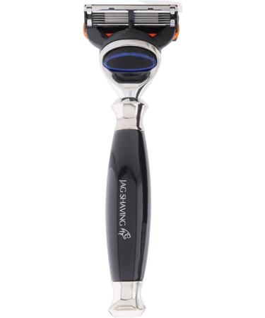 JAG 4-Piece Shaving Razor Set - Lee Range | Synthetic Silver Spitzhaar Brush 5-Blade Razor Bowl & Stand | Black Gift Set for Men - International Shipping - Buy Online on GoSupps.com