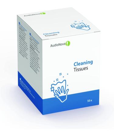 AudioNova - Individually Packaged Hearing Aid Cleaning Wipes | Disinfecting and Antibacterial Wipes for Hearing Aids and Hearing Protection | Hearing Aid Accessories | Travel Size | 50 Water Wipes