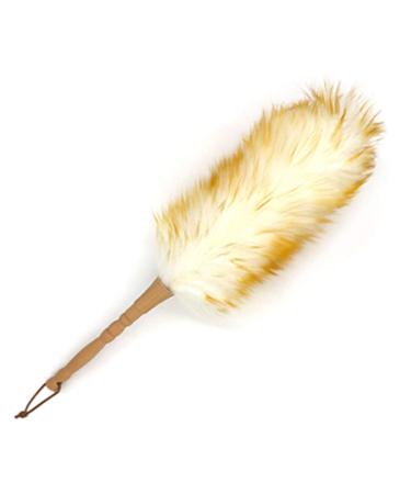 J&A Jason Aerobic J&A Lambswool Dusters with Solid Wooden Handle, Flexible Head, Anti-Static, Comfortable Grips 18.9 inchs Long Feather Duster for Office, Home and Car etc.