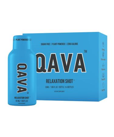 QAVA Relaxation Shots Kava Kava - 450MG Kavalactones Sugar-Free Zero Calories 55ml each - Pack of 4