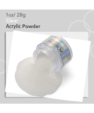 Aokitec Clear Acrylic Powder for Nails - 1oz | Professional Long-Lasting French Nail Art Extension Powder | Ideal for Beginners or Salon Use - Buy Online on GoSupps.com