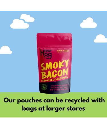 Bacon Seasoning - Smoky - 200g - Plant Based Vegan Friendly - 40 Servings - Resealable Packet - Made in the UK by Herby Hog - Buy Online on GoSupps.com