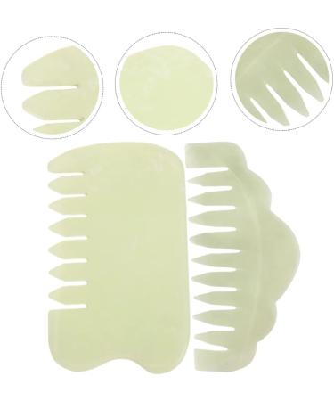 Iwowhero Jade Massage Comb & Gua Sha Tools - Traditional Scalp & Body Scratching Massage Board - Broad Tooth Jade Kamm for Relaxation & Wellness - Buy Online on GoSupps.com
