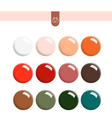 Beetles Gel Polish Halloween Nail Art Liner Set - 12Pcs White Orange Paint Brown Green Fall Colors Swirl Design with Thin Nail Art Brush - Gel Thanksgiving Gift - Buy Online on GoSupps.com