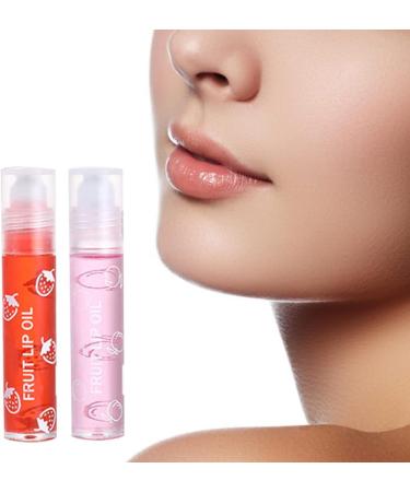  Surakey Roll-on lip gloss fruity lip oil transparent glitter lip gloss moisturizing and hydrating gloss long-lasting lipstick glossy liquid lipstick (4 sticks) - Buy Online on GoSupps.com