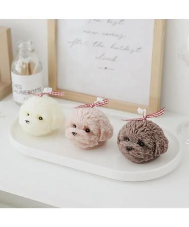 Cute Animal Shaped Scented Candle | Dog Candle | Natural Soy Wax Aromatherapy Candle | Home Decor | Birthday Gift for Dog Lover (White)