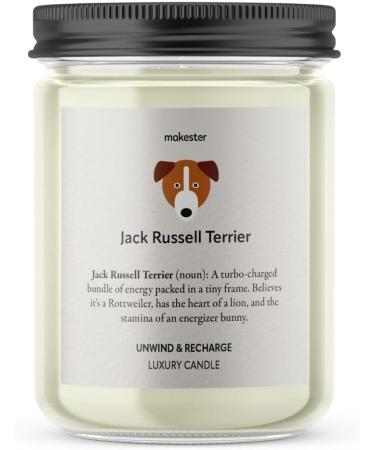 Jack Russell Terrier Candle - 220g Soy Wax with Vanilla Jasmine & Almond - Perfect Dog Lover Gift for Christmas or Birthday - Buy Online on GoSupps.com