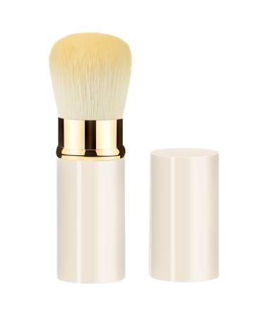 Retractable Makeup Brush - Telescopic Makeup Brush Travel Telescopic Cosmetic Brushes | Soft Face Makeup Brushes Beginner Friendly Powder Brush White.