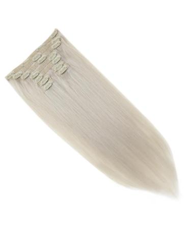 Hair Extensions Human Hair Clip in Extensions Blonde Remy Hair Extensions Clip ins Human Hair Double Weft Clip in Hair Extensions Real Human Hair Platinum Blonde 7Pieces Hair Pieces(1000 White Blonde 14inches 1000 White Blonde