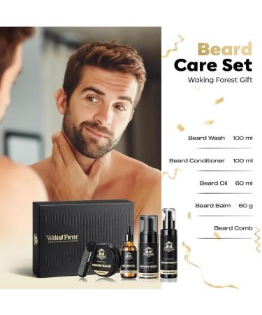 Luxury Waking Forest Beard Growth Kit | Essential Beard Care for Men - Oil Wash Balm & Comb for Patchy Beards | Perfect Gift for Dad & Husband - Buy Online on GoSupps.com
