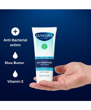 Cuticura Hand & Nail 2 in 1 Antibac Moisturizing Cream 75ml Antibacterial Smoothing Soothing and Moisturizing for Hands - Buy Online on GoSupps.com