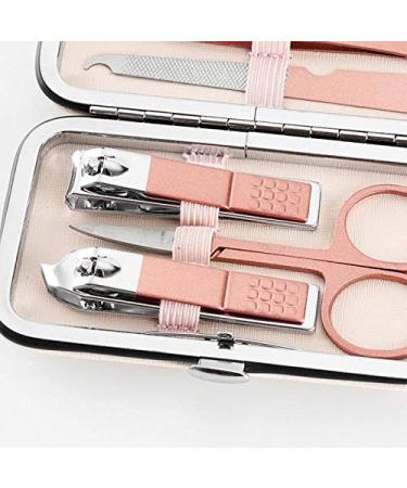 Nail Clippers Set 7-Piece Lady Nail Clippers Set Stainless Steel Accessories Nail Clippers Pliers Pedicure Beauty Nail Tools Manicure Set Pink