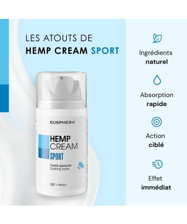 EUSPHERA - EU4SPORT - Cr me de massage sportif pour la fatigue musculaire post-entra nement 100% naturelle avec CBD griffe du diable arnica et alo s (75 ml) - Buy Online on GoSupps.com