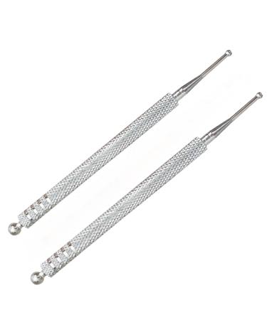 Acupuncture pen acupressure pen massage pen acupuncture stick acupressure pen 2 pieces of meridian pencil acupressure stick acupuncture stick acupressure pen 2/5mm length 10cm ball 2/5mm silver+silver