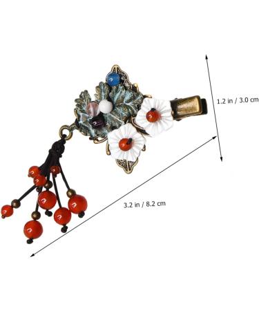 FRCOLOR Vintage Hair Clips tassel clip Clips Metal Alligator Clips Hairdressing Clips Leaf Bobby Pin Retro Clips japanese costume Miss shell flower green Womens Hair Clips - Buy Online on GoSupps.com