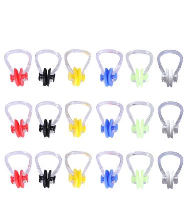 Obuyke Accessories 20Pcs Swimming Nose Clip Silicone Swim Nose Clip with Silica for Kids Adults Scuba Diving Outdoor