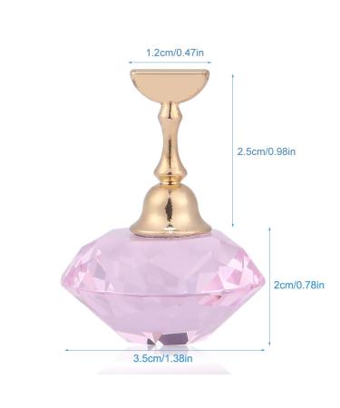 Anggrek Nail Tips Chalk Holder - Magnetic Nail Tip Exercise Stand in 3 Colors | Basic Oval Alloy & Crystal Nail Art Display Tool (Pink) - International Shipping Available - Buy Online on GoSupps.com