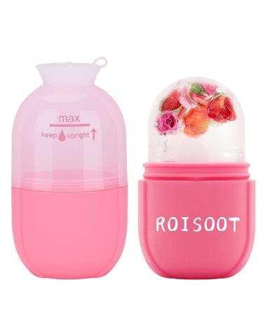 Ice Roller for Face  ROISOOT Fashion Silicone Cube Skin Care Tool  Facial Ice Container Roller (Fashion Pink)