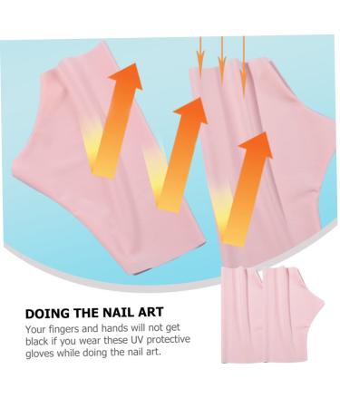 Beaupretty 3 Pairs Ice Silk Nail Gloves UV protective sleeves glove nail art fingerless gloves anti gloves nail building gel UV gloves for manicure Nylon ultra violet light comfortable Miss - Buy Online on GoSupps.com