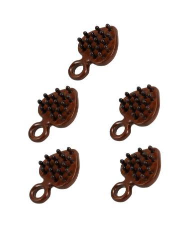 Beavorty 5 pieces comb scalp massager comb massage comb practical hairassage tool wooden ridge wide tooth comb wooden hair comb Desurage ridge head massage tool for men 12.10x8.50cmx5pcs braunx5stk