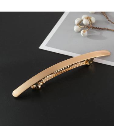 Cubahop Vintage Small Slim StripHairpin Metal Snap Barrettes Smooth Hair Barrettes Hair Clasp Hair Accessories Hair Clips for Women and Girls (Gold) - Buy Online on GoSupps.com