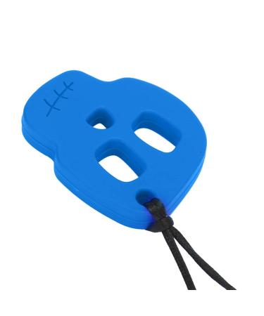 Shop Safe Silicone Baby Bite Toys | Soothing Dental Necklaces for Toddlers - Blue Skull Design - Buy Online on GoSupps.com