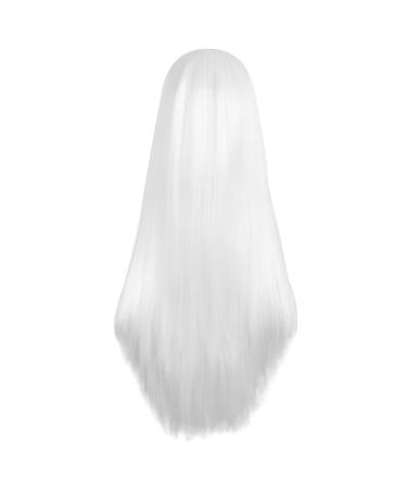MapofBeauty 28 Inch Women's Long Straight Synthetic Wig - Special Natural White Hair - Buy Online on GoSupps.com