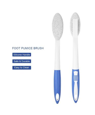Premium Long Stem Foot Brush & Bimsstein - Removes Dead Skin Cleans & Massages Feet | Best Foot Care Tool for Healthy Skin - Buy Online on GoSupps.com